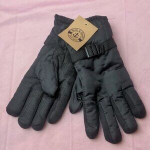 Yacht & Smith Black Gloves with Faux Fur Sherpa Lining